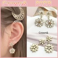 ราคา ต่างหูจี้รูปเกล็ดหิมะ Dior ของแท้ 100% ใหม่เอี่ยม ประดับเพชรเต็มเม็ดและพื้นผิวโลหะ ❤️ (56262070541)