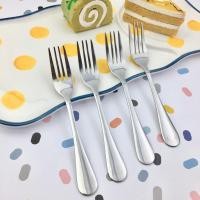 ราคา [ส่งไวจากไทย] 4ชิ้น ส้อมชาสแตนเลส ส้อมขนมหวาน ส้อมตักเค้ก หนา 2มม. TwinFish รหัส77-11 (12051155997)