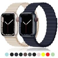 ราคา สายนาฬิกาข้อมือ ซิลิโคนนิ่ม แม่เหล็ก สําหรับ Watch Series 11 10 9 8 7 se 6 5 4 3 2 1 Ultra 49 มม. 41 มม. 45 มม. 38 มม. 40 มม. 42 มม. 44 มม. สาย i watch Strap (18855196751)