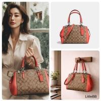 ราคา *ส่งด่วน* COACH แท้ ตำหนิ MINI CHRISTIE CARRYALL IN SIGNATURE COATED CANVAS (F58290) #กระเป๋าสีส้ม (55955855674)