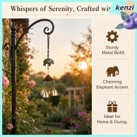 ราคา KENZI แขวนเครื่องประดับระฆัง,ช้างทองโลหะช้างลมตีระฆัง,ศิลปะตกแต่งบ้าน 17.7in โลหะหน้าต่างแขวนลมตีระฆังต้นไม้ตกแต่ง (50461873341)