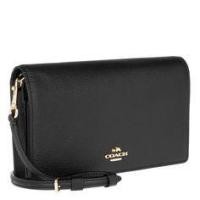 ราคา COACH W FOLDOVER CLUTCH CROSSBODY IN PEBBLE LEATHER : F54002 (BLACK) (coachbysuphitcha) (824143494)