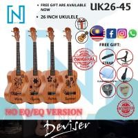 ราคา TENOR UKULELE DEVISER UK26-45 EQ / NO EQ 26INCH + FREE BAG + FREE PICK + FREE HOLDER + FREE PICK HOLDER + ฟรี CAPO (26409455529)