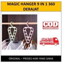 ราคา GANTUNGAN Magic Hanger 9 in 1 360 องศาไม้แขวนเสื้อ 9 หลุม Love Heart Hanger 9 ตะขอเสื้อผ้ากางเกงกระเป๋า (26172241308)