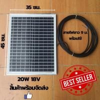 ราคา โซล่าเซลล์ Solar Light ไฟโซล่าเซลล์ Saneluz [ 1 แผง ] แผงโซล่าเซลล์ 20W 18V พร้อมสายที่ความยาว 9 เมตร โซล่าเซลล์สปอตไลท์ (24561483517)