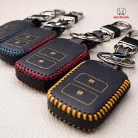 ราคา ซองหนังแท้ ใส่กุญแจรีโมทรถยนต์ HONDA HR-V,CR-V,BR-V,JAZZ,Cit/RS Smart Key 2 ปุ่ม (1241935162)
