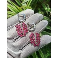 ราคา ต่างหูทับทิมสยาม ทับทิมจันทบุรีเผาเก่า ทรงห่วงตัวยู แบบห้อยตุ้งติ้ง (23262578684)