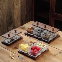 ราคา ร้อน- [ภาพจริง] จานผลไม้สี่เหลี่ยมโบราณโต๊ะกาแฟห้องนั่งเล่นครอบครัวแก้วจานผลไม้ เคทีวี (57851135194)