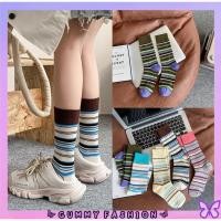 ราคา •GUMMY• KK1154 ถุงเท้ายาวลายทาง ถุงเท้าลายทางสีสันสดใส ถุงเท้ากลางสไตล์เกาหลี (52000925761)