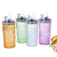 ราคา แก้วน้ําแก้วสุนทรียศาสตร์ + หลอด 400 ML | ขวดน้ําดื่มลายคริสตัลพร้อมฝาปิดหมีขวดน้ําดื่มแก้วที่เรียบง่ายและหรูหรา (44278537832)