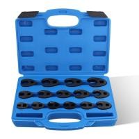ราคา COD 15pcs Crowfoot Wrench Set, Heavy Duty Metric 8-24mm Flare Nut Wrenches Spanners with Open (41064527783)