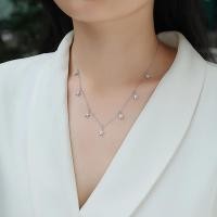 ราคา Sparkling Multiple Star Drop Necklace S925 Silver Delicate Layered Star Choker Necklace (53661659381)
