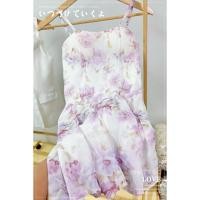 ราคา โล๊ะจ้า เดรสสั้นสายเดี่ยว ลายดอกสีม่วงสไตล์เกาหลี เข้ารูป(พร้อมส่ง) (25534160266)