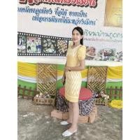 ราคา ชุดเดรสผ้าไทย สีเหลือง (14448264009)