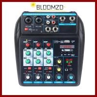 ราคา BLOOMZO DJ Console Mixer, Bluetooth 4 Channel Audio Mixer, Monitor Karaoke System with 48V Phantom Power Portable USB Mixer (44609373675)