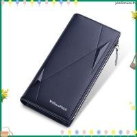 ราคา WilliamPOLO กระเป๋าสตางค์ผู้ชายหนังแท้ แบบยาวป้องกัน RFID เก็บเหรียญซิป ความจุใหญ่ ทนทาน สไตล์ล้ำสมัย leather men's long wallet rfid blocking wallet (42231647240)