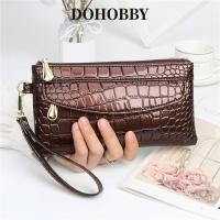 ราคา DOHOBBY โดโฮบบี้ กระเป๋าสตางค์สุภาพสตรี,หนังแฟชั่นผู้หญิงกระเป๋าสตางค์ยาว,การออกแบบกระเป๋าสีแดงกระเป๋าจระเข้กระเป๋าซิปคู่คล (52212009818)