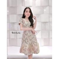 ราคา Sale!!เดรสผ้าทอนูนทรงหางปลา งานป้ายNaNa มี L,xl (6607375605)