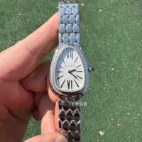 ราคา BV Bvlgari นาฬิกาผู้หญิง Snake Shape Series103361นาฬิกา Stainless Steel Diamond-Studded Swiss Movement Gilt Snake Shadow 33mm (53862126065)