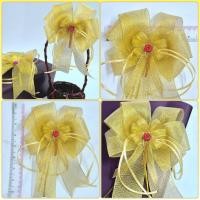 ราคา ริบบิ้นติดสังฆทาน ริบบิ้นดิ้นทอง ริบบิ้นติดกระเช้าสีทอง (53811264382)