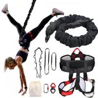 ราคา Heavy Bungee Fitness Kit เข็มขัดและความต้านทานเชือกโยคะสำหรับการฝึกฝนที่บ้านหรือสตูดิโอ (48109108739)