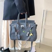 ราคา [ผลิตภัณฑ์ใหม่] Retro Handmade Denim Platinum Bag Niche Stitching Beggar Bag Large Capacity Cross-body Canvas Kelly Bag Handbag [ขายร้อน] (43480525395)