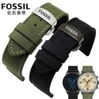 ราคา 6/9✈Fossil สายนาฬิกาไนลอนสําหรับ FS4656 ผู้ชาย Army สีเขียวผ้าใบนาฬิกา 18/19/20/21/22/23/24 มม.สร้อยข้อมือหนัง Cowhide (57561927764)