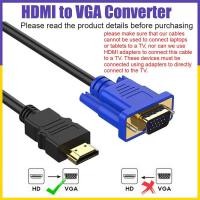 ราคา จัดส่งที่รวดเร็วHD 1080P HDMI to VGA Cable Adapter 1M/1.8M/3M High-Definition Video Converter สําหรับโปรเจคเตอร์ Monitor แล็ปท็อป PC TV (43056336603)