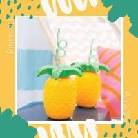 ราคา แก้วน้ำพลาสติก ลายสับปะรด พร้อมหลอด (1878654929)