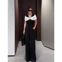 ราคา เอสเจ 1283 จั้มสูทขายาวคอเต่าผูกโบว์ปาดไหล่สุดหรู (51160338207)