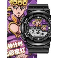 ราคา สินค้าอนิเมะ jojo Bizarre Adventure นักเรียนนาฬิกาอิเล็กทรอนิกส์ไฟกลางคืนที่มีสีสันนาฬิกาปลุกโครโนกราฟนาฬิกาเด็ก (46056669533)