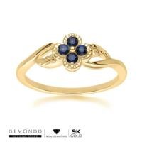 ราคา Gemondo แหวนทองคำ 9K ประดับไพลิน ดีไซน์เถาวัลย์ดอกไม้ (55511458698)
