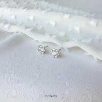 ราคา Round stud silver earrings (20870775234)