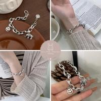 ราคา สร้อยมือเงินแท้ 92.5% ลายโซ่ห้อยจี้ช้างฉลุ อมยิ้ม น่ารัก​มากๆค่ะ (52604420706)