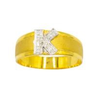 ราคา Happy Jewelry แหวนตัวอักษรตัว K แหวนเพชร แหวนทองเพชรแท้ ทองแท้ 37.5% (9K) AL122 (18185849878)