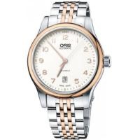 ราคา ORIS Classic Date Automatic รุ่น 733 7594 4391MB - Stainless/Pink Gold (5730024773)