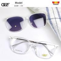 ราคา กรอบแว่นสายตา GEZE Clip-On รุ่น 2228 - C4 เต็มกรอบสีใส คลิปออนแม่เหล็ก เลนส์กันแดดPolarized (28356866016)