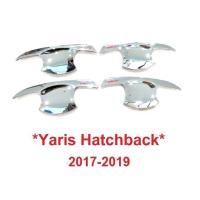ราคา เบ้ากันรอย เบ้ารองมือเปิด Toyota Yaris Hatchback 2017-2020 ชุบโครเมี่ยม โตโยต้า ยาริส เบ้ามือจับประตู ถาดรองมือเปิด (2765661076)