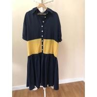 ราคา เดรสพรีเกาหลี สี Navy Blue กระดุมเพชร ✨ free size (14784531618)