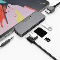 ราคา อะแดปเตอร์ฮับ USB C เป็น 4K HDMI พร้อมพอร์ตแจ็ค USB-C PD USB3.0 3.5 มม. สําหรับ iPad Pro Macbook Pro Air (21874007313)