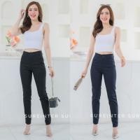 ราคา Satinกางเกง9ส่วนเอวสูง ทรงทำงาน ผ้าซาติน ผ้าดีทรงสวย (24715383621)