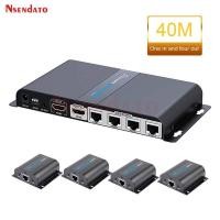 ราคา LKV714pro HDMI POE Extender HDMI Splitter 1 in 4 out 1080P HDMI Video Transmitter Receiver Extension Cable Over Cat6/7 RJ45 40M (57607873681)