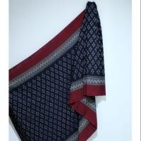 ราคา ผ้าฝ้ายทอมือ ผ้าทอมือ 4 ตะกอ สีกรมขอบแดงเลือดหมู (5733239471)