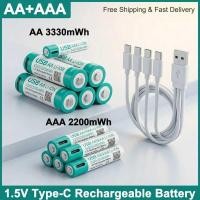 ราคา C 1.5V AA Lithium Rechargeable Battery 3330Mwh / 2220Mah Type-C Li-Ion Batteries For Camera, Gamepa (44508230942)