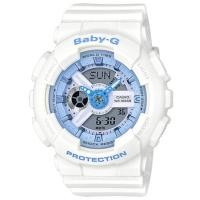 ราคา Casio Baby-G นาฬิกาข้อมือผู้หญิง สายเรซิ่น รุ่น BA-110BE,BA-110BE-7A - สีขาว (283187544)