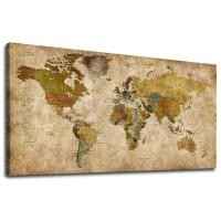 ราคา Vintage_world_map_canvas_wall_art_ภาพ_antiqed_map_of_the_world_canvas_painting_artwork_prints_for_office_frame_decor_home_wall... (28172083835)