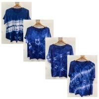 ราคา เสื้อมัดย้อมครามแท้คอกลมชายบานไซส์ XL อก 48 line ก้นหอยใส่แบบสวยๆ (2722975512)