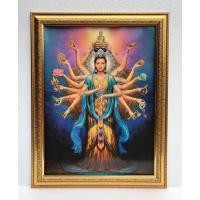 ราคา ภาพพระเจ้าแม่กวนอิมใส่กรอบทอง ภาพเคลือบฟีล์มลามิเนตอย่างดี ขนาดรวมกรอบ 20x24 นิ้ว AS1 (23825178291)