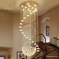 ราคา Staircase Chandelier Rotating Duplex Stairwell Long Chandelier Modern Minimalist Villa Mezzanine Living Room Crystal Lar (52050347913)