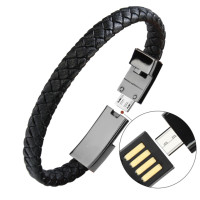 ราคา สายรัดข้อมือ Type C Mirco iPhone Android USB หนังแท้ (7436317675)